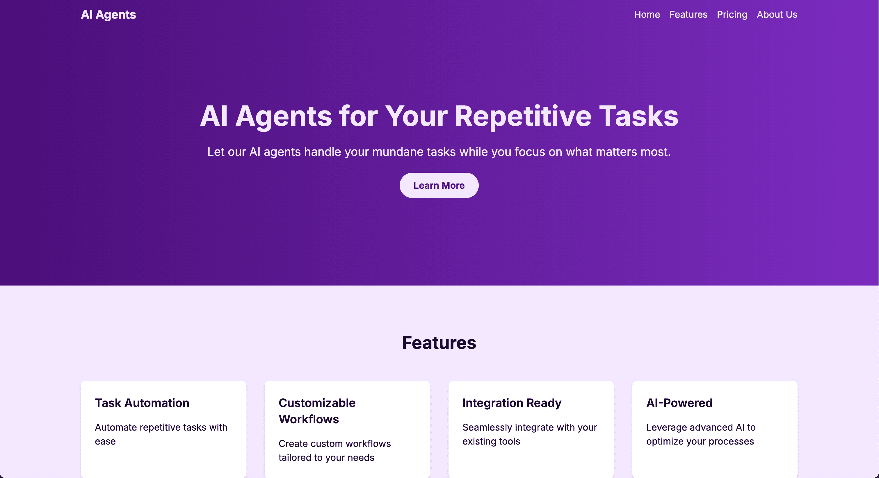 Ai Agent Landing Page preview